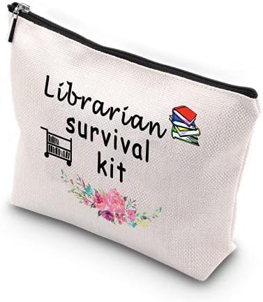 WCGXKO bibliotekarsko preživljavanje kit patentne torbice za šminku Travel torba za knjižničar
