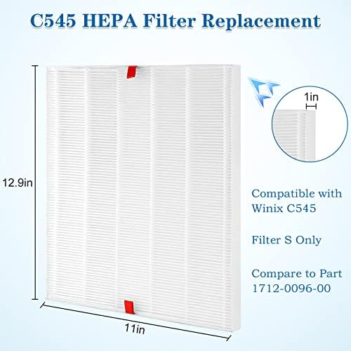 Cobectal Winix C545 zamjenski Filter S za C545 pročistač vazduha, zamjenjuje zamjenu filtera Winix 2522-0058-00,