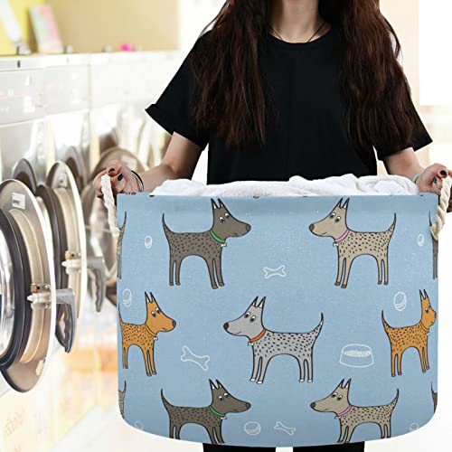 Vissunny Slatki životinjski pas Plava praonica košara za odlaganje tkanina kutija za odlaganje košara