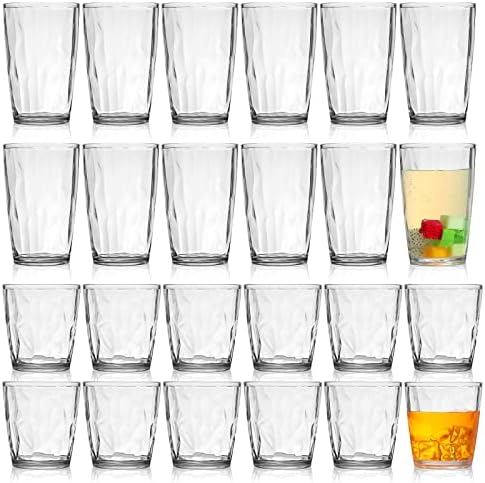 Nuenen 12 komada plastičnih čaša za višekratnu upotrebu, neraskidivih plastičnih čaša, prozirnih akrilnih