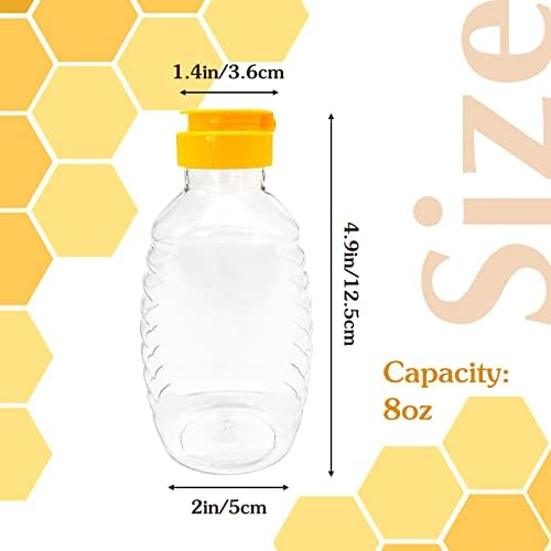 Qinsihwn 16 pakovanja 8oz prozirnih plastičnih bočica za med,posuda za med koja se može napuniti