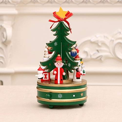 YFQHDD Glazbena kutija Božićni dekoracija Božićno drvce Drvena muzička kutija Novogodišnji poklon Božićni