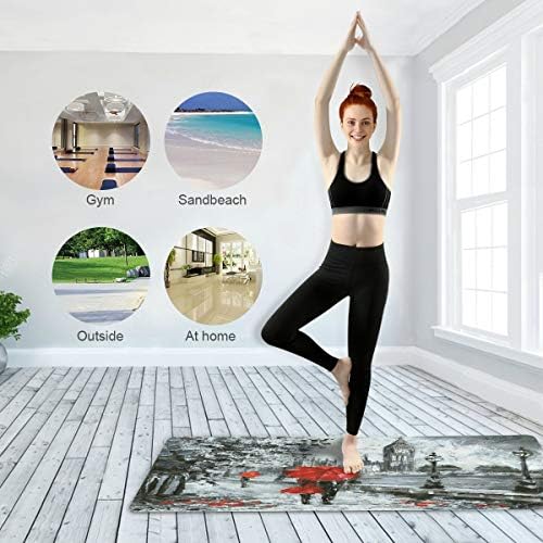 Qilmy London Streetscape podloga za jogu-izuzetno tanka neklizajuća Vježba & podloga za fitnes za sve vrste joge, pilatesa & vježbe na podu