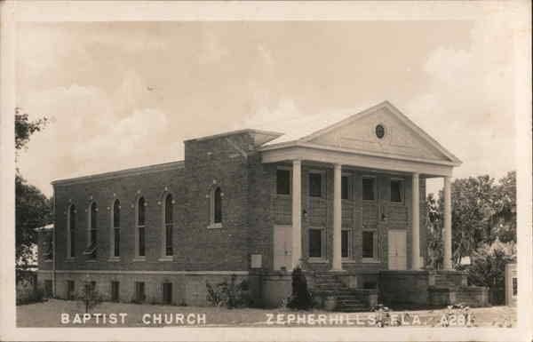 Baptistička crkva Zephyrhills, Florida FL originalna antička razglednica
