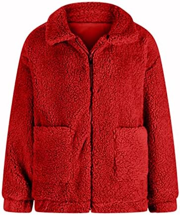 Ženska prevelika jakna casual patentna kaputa za zatvarač Shaggy FAUX Shearling kaput tople zimske trendi