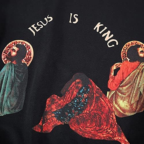 Muški hip hop dukseri Isus je kralj Chicago dukserica Grafički tiskani pulover dugih rukava