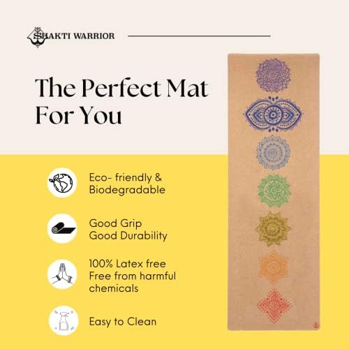 Shakti Warrior Cork Yoga Mat - umjetnik dizajniran, Premium štampani Eco-Friendly Non-Slip mat, odličan
