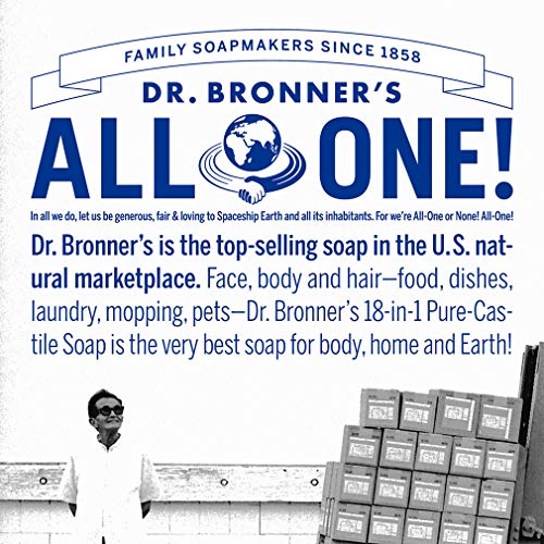Dr. Bronner's - Pure-Castile tečni sapun - napravljen od organskih ulja, 18-u-1 Upotreba: Lice, kosa, veš, suđe, za osetljivu kožu, bebe, bez dodatog mirisa, Vegan, bez GMO