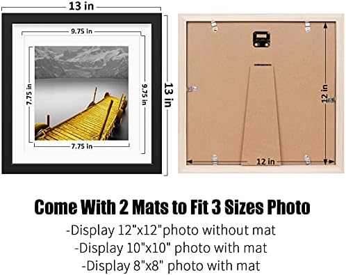 12x12 Okviri za slike Crno Sličino drvo Slike 10x10 ili 8x8 sa prostirkom ili 12x12 bez prostirke