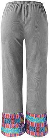 Meymia ženski modni casual labavi ispis elastični struk nepravilne casual široke pantalone za noge