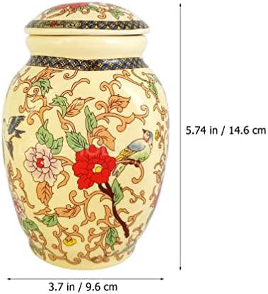 Yardwe Ceramic Tea Tin Kineski stil čaj kanister Vintage cvjetna tegla za hranu sa poklopcem zatvorena