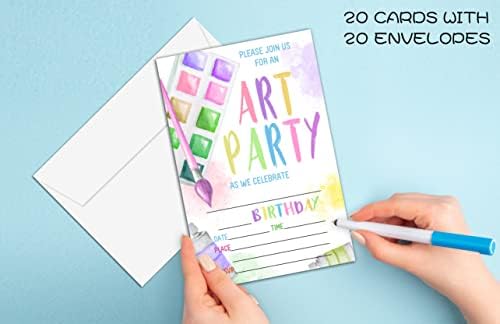 Art Party Rođendan Poziv na zabavu - umjetničko slikanje Bday Pozovite ideje za djevojke dječake za