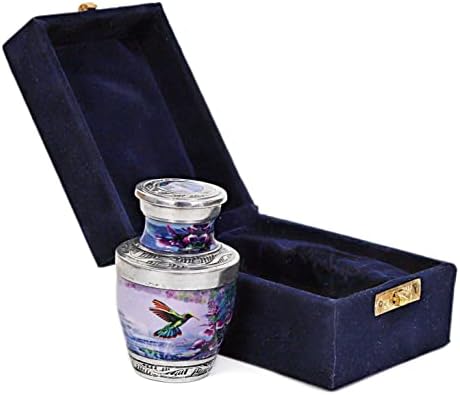 HLC HEACHSAKE URN - Humming ptica urna za pepeo sa 1 baršunastim kutijama-mini čuva se kućni ljubimac urn - Mini spomen pristupačan urn