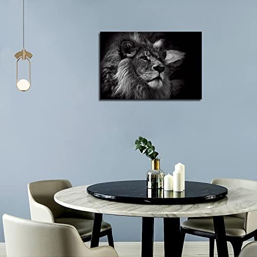Crno-bijela siva lavova glava portret zidna umjetnička Slika Slike Print na platnu životinja slika za