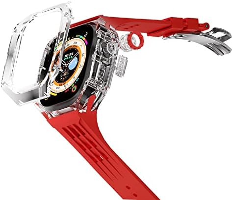 ZEDEVB komplet za modifikaciju fluororbera za Apple Watch Ultra 49mm Glacier Luxury Transparentna futrola za