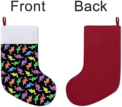 Šareni dinosaur dinos personalizirani božićni čarapa Xmas kamin Porodični zabava Viseće ukrase