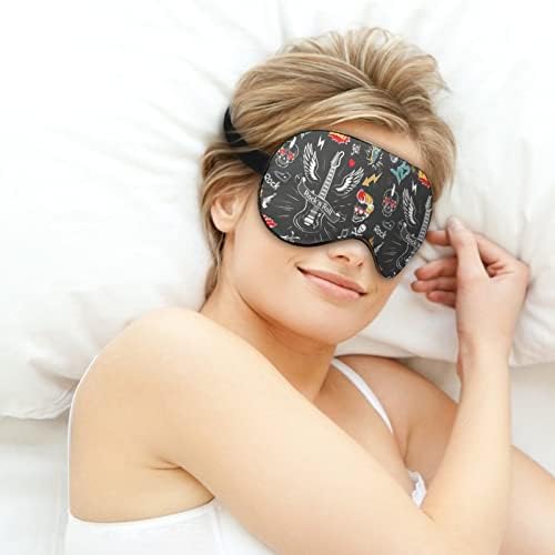 Rock Roll Punk lobanja 4 maska ​​za oči za spavanje za spavanje sa podesivim blokovima kaiševe