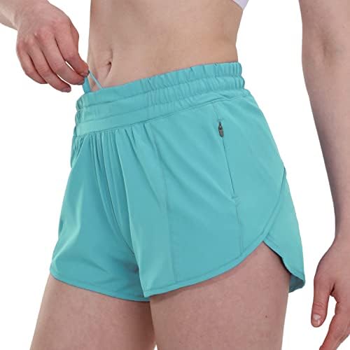 Aurefin trčanja za žene, lagane atletske kratke hlače sa mrežnim oblogom i zip džepom Brze vježbanje sportskih