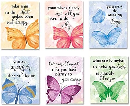 Xuoiaynb Akvarelni leptir inspirativni citat Art Print-moderni vrtni leptiri sa tipografijom