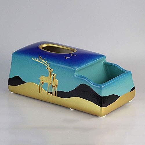 Tkiva kutija za tkivo tkivo držač pokrivača Desktop Caddy, keramika daljinski držač šminka za šminku,