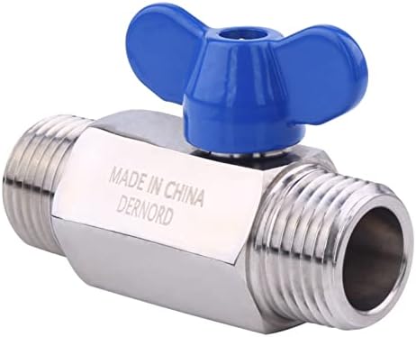 Dernord kuglični ventil od nehrđajućeg čelika - 1/2 inčni NPT navojni navojni mali mini kuglični ventil