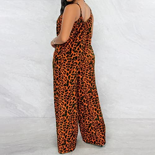 MTSDJSKF Pamučne Rompersi za žene Ženski kombinezon za žene Ljetni Leopard Print Suspender Ležerne