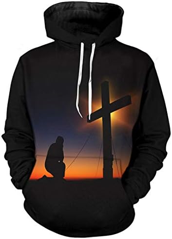 RTIYSLVA 3D duksevi muškarci žene hrišćanske uskrsne dukseve ispisali su Isusove raspele pulovere