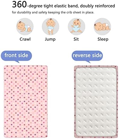 Polka točkice ugrađeni mini listovi krevetića, prenosivi mini listovi krevetića meka i rastezljivi krevet-odličan