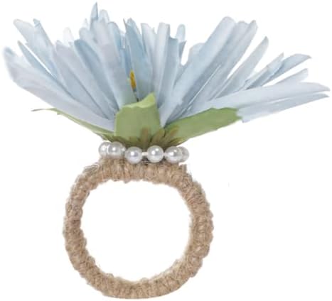 Yingren Creative Weave Flowers prsten sa salvetom / party dekor Drveni prstenovi za ubrus za trpeznju Tabela