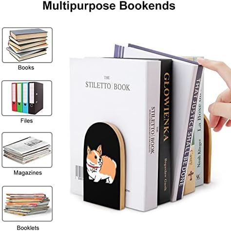 Corgi Puppy Bookends za police 1 par knjiga kraj ne-Skid Home dekorativni držač za knjige