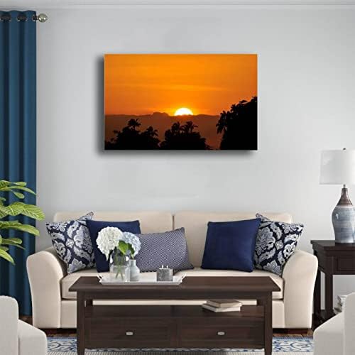 Golden Sunset Canvas Wall Art za slike dnevnog boravka Home Decor moderna umjetnička djela rastegnuta i uokvirena platna printovi 20x32inch spremni za vješanje