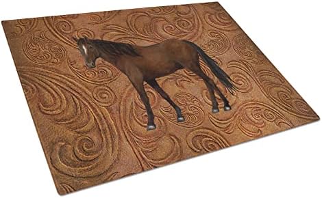Caroline's Treasures SB3066LCB ploča za sečenje stakla za konje velika, dekorativna ploča za sečenje i posluživanje
