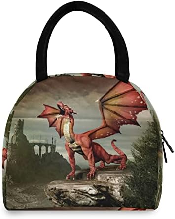 Alaza Red Dragon torba za ručak tote izolovane hladnjače torbe za višekratnu upotrebu kutija za ručak prijenosni
