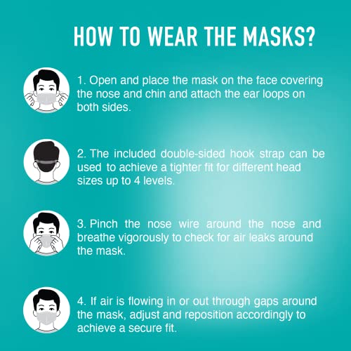 Dr. Sy maske za lice KN95 , udobne zaštitne maske za disanje | udobna sigurnosna maska, sklopive / zaštitne