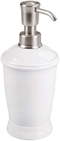 iDesign Franklin pa-Free dozator za sapun i losion za punjenje plastike, 3,5 x 3,5 x 8, bijeli / brušeni