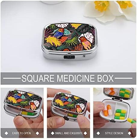 Dozator za pilule u boji kutija za pilule za ptice prenosiva metalna kutija za pilule za pilule / Vitamin / suplemente / riblje ulje 2, 2x1, 6in