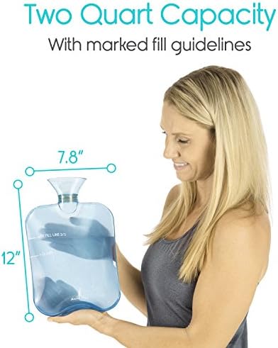 Arctic Flex flaša za toplu vodu - zagrijte gumeni hladni paket - kompres za grčeve s poklopcem - prenosiva, višekratna, zagrijana i prozirna vrećica za LED - terapija jastučić za grijanje - zagrijavanje bolova