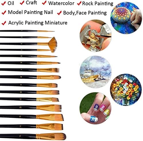 Paintbrush 19 kom Boja četkice za akrilne farbanje četkica za farbanje umjetnika Detaljni četkica