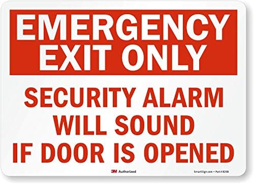SmartSign samo vanredni izlaz - sigurnosni alarm će zvučati ako se otvori vrata naljepnica | 7 x 10 laminirani