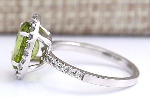 Pimchanok Shop Modni nakit 925 Srebrni ovalni peridot prsten za žene vjenčanje Veličina 6-10