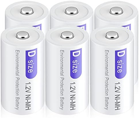 PalogerEen 6 pack punjive baterije D veličine, 1.2V 8000mAh Nimh D ćelija sa niskom samoodrživom