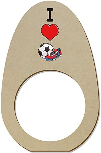 Azeeda 5 X 'Volim fudbal' drvene prstenove / držače za salvete