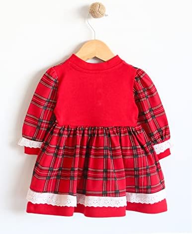Lilax Baby Girging Božićna odijela Plastirana haljina za mališane haljina od crvene praznosti