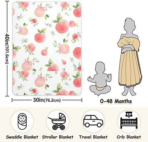Swaddle pokrivač ružičasti breskva pamučna pokrivačica za dojenčad, primanje pokrivača, lagana mekana prekrivačica