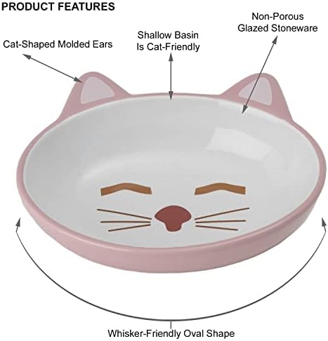 Petrageous 70658 Oval Frisky Kitty Stoneware CAT posuda 5,5-inčni i 1,5-inčni visoki tanjur sa 5,3