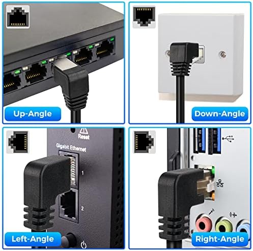 Cat 6 Ethernet Produžni kabl 5 pakovanja,više uglova(gore / dolje/Lijevo/desno / ravno), Cat6