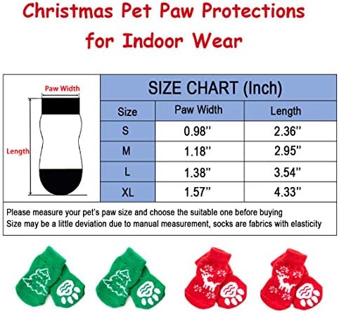 Lanboer Božićne pletene čarape protiv klizanja PET čarape za unutarnju habanje, 4 komada Kontrola vuče zaštitnici