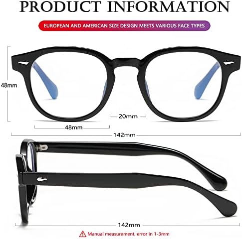 AIEYEZO Retro Vintage naočare za blokiranje plavog svjetla za muškarce i žene okrugle kompjuterske naočare