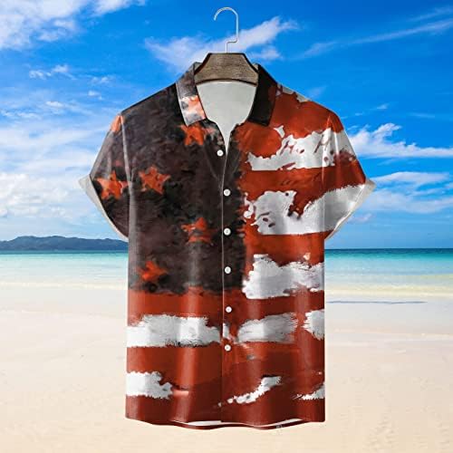 Bluza kratka plaža Muškarci Ljetni rukavi opružni ispisani modni najviši majica Ležerne prilike zastava