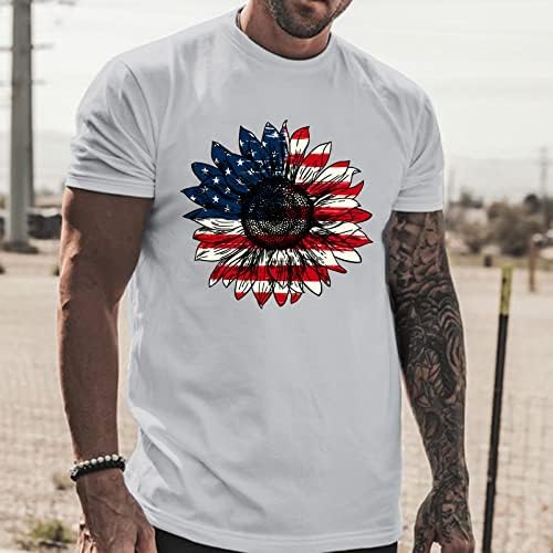 ZDFER Dan nezavisnosti Američka zastava tiskana majica za muške kratkih rukava Crewneck Redovno Fit Classic Tees